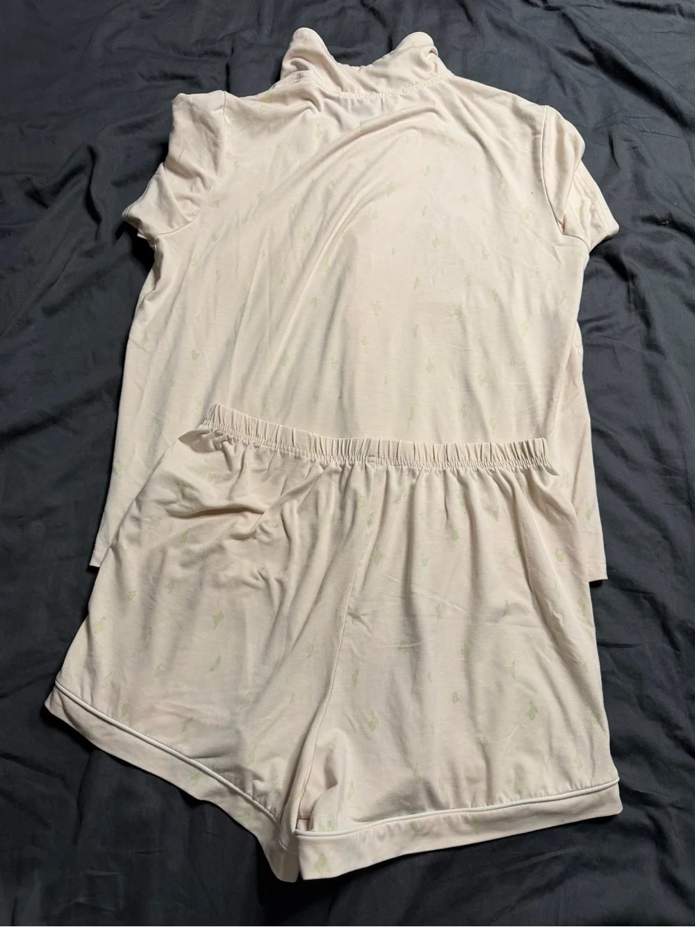 Women's Short Sleeve Pajama Set in Pale Pink - Lightweight Sleepwear